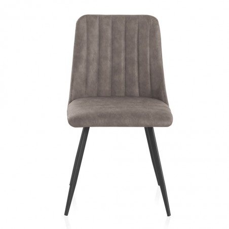 Silla vintage en polipiel taupé 47x56x83h