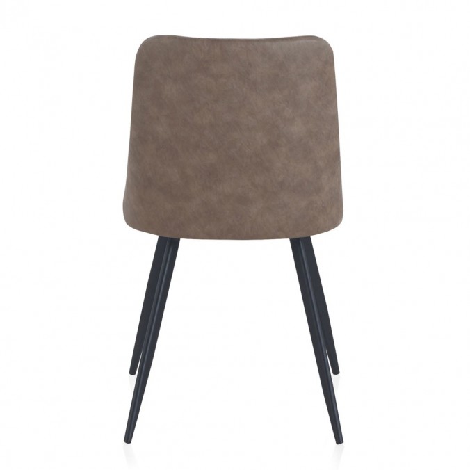 Silla vintage en polipiel taupé 47x56x83h