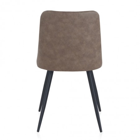 Silla vintage en polipiel taupé 47x56x83h