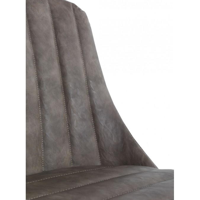 Silla vintage en polipiel taupé 47x56x83h