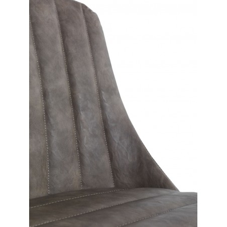 Silla vintage en polipiel taupé 47x56x83h