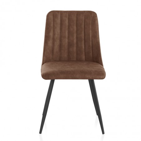 Silla vintage en polipiel marrón 47x56x83h