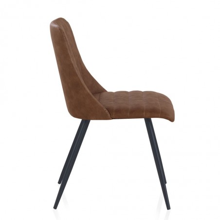 Silla vintage en polipiel marrón 47x56x83h