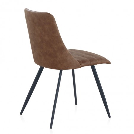 Silla vintage en polipiel marrón 47x56x83h