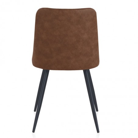 Silla vintage en polipiel marrón 47x56x83h