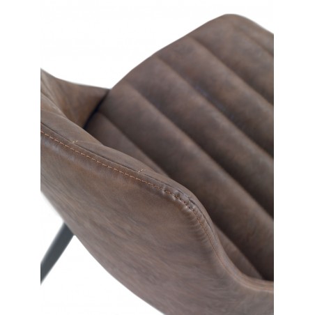 Silla vintage en polipiel marrón 47x56x83h