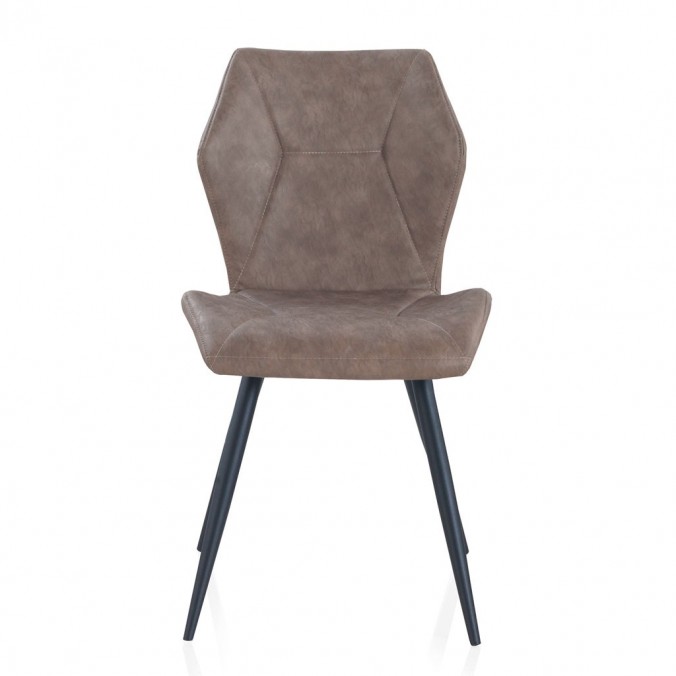 Silla vintage en polipiel taupé 47x57x83h Silla vintage en polipiel taupé 47x57x83h