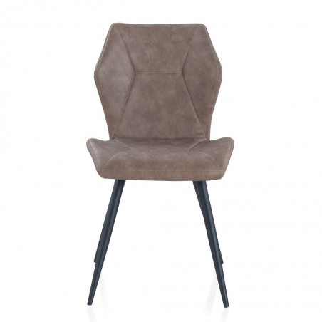 Silla vintage en polipiel taupé 47x57x83h