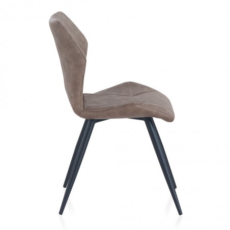 Silla vintage en polipiel taupé 47x57x83h