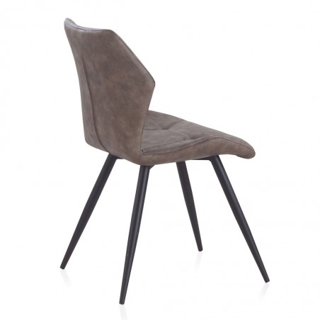 Silla vintage en polipiel taupé 47x57x83h