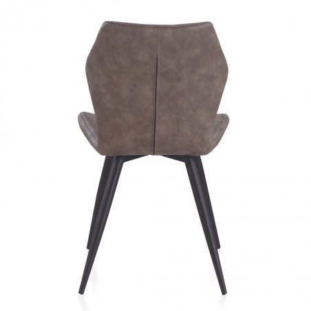 Silla vintage en polipiel taupé 47x57x83h