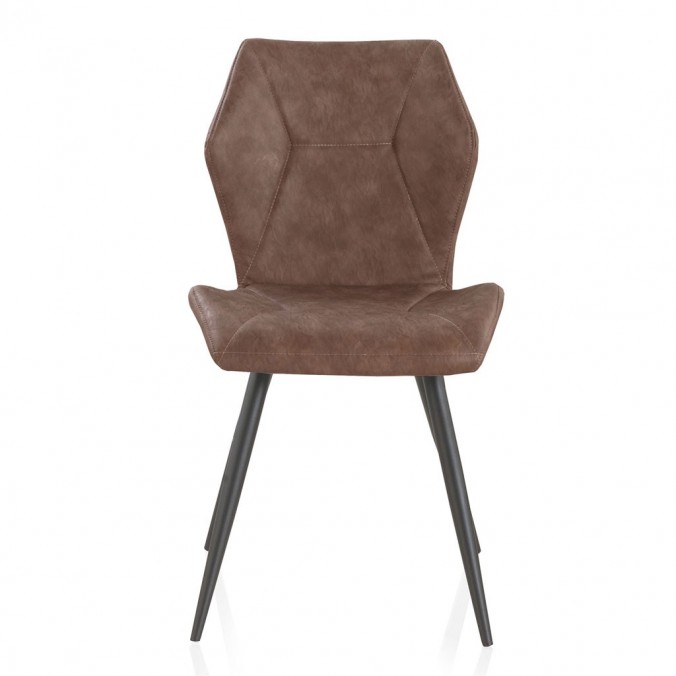 Silla vintage en polipiel marrón 47x57x83h