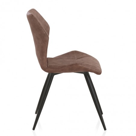 Silla vintage en polipiel marrón 47x57x83h