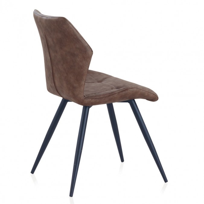 Silla vintage en polipiel marrón 47x57x83h