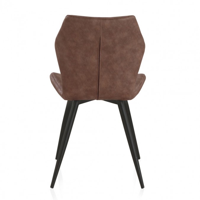 Silla vintage en polipiel marrón 47x57x83h