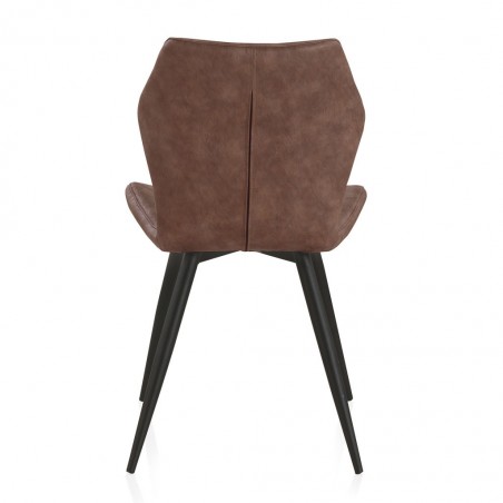 Silla vintage en polipiel marrón 47x57x83h