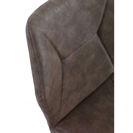 Silla vintage en polipiel marrón 47x57x83h