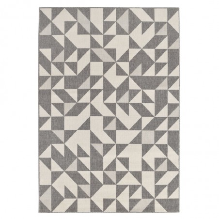 Alfombra de exterior BROADWAY cuadritos gris - varios tamaños