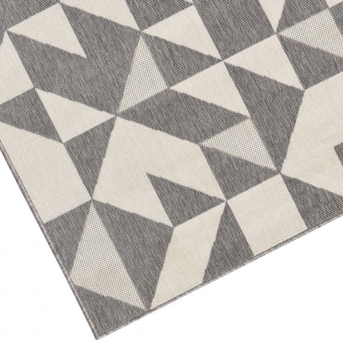 Alfombra de exterior BROADWAY cuadritos gris - varios tamaños