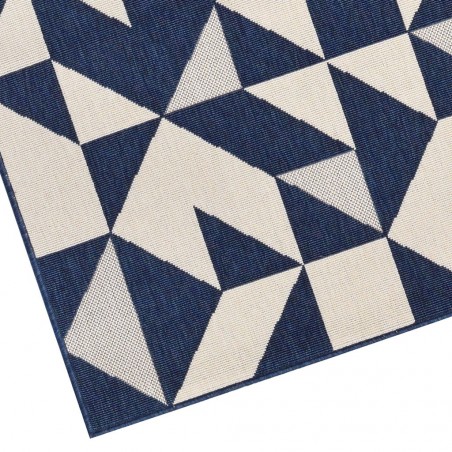 Alfombra de exterior BROADWAY cuadritos azul - varios tamaños