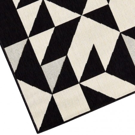 Alfombra de exterior BROADWAY cuadritos negro - varios tamaños