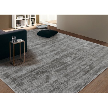 Alfombra 100% viscosa JAMBI gris medio - varios tamaños