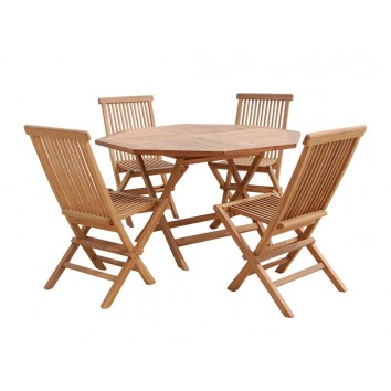 Conjunto de mesa con 4 sillas - 120x120x77h