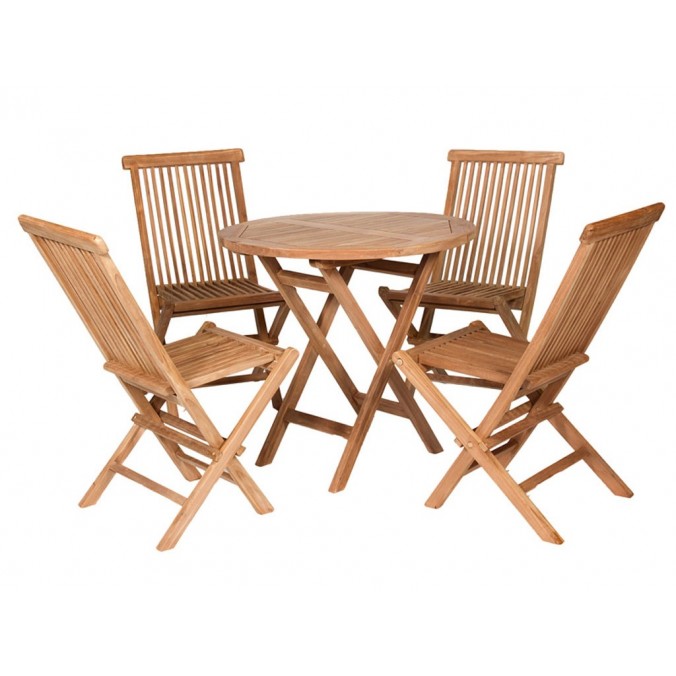Conjunto de mesa con 4 sillas - 80x80x77h