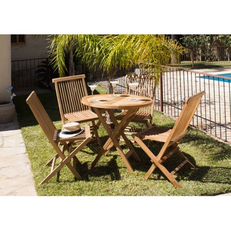 Silla plegable de teca - 43x47x89h