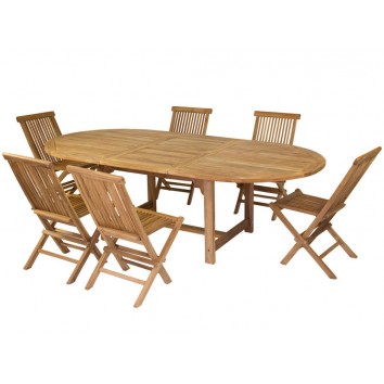 Mesa extensible y 6 sillas - 180x120x76h
