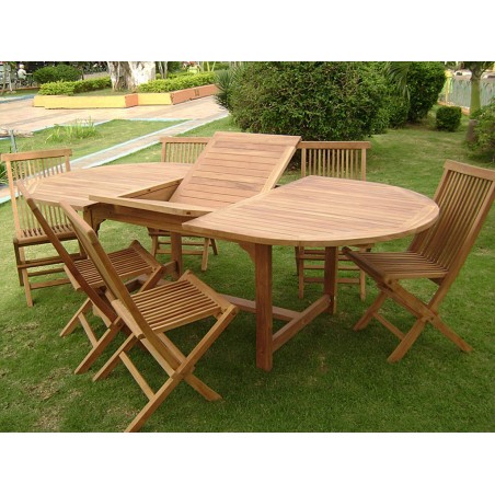 Mesa extensible y 6 sillas - 180x120x76h