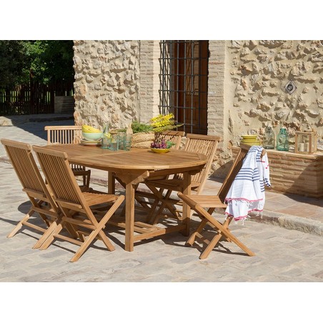 Mesa extensible y 6 sillas - 180x120x76h