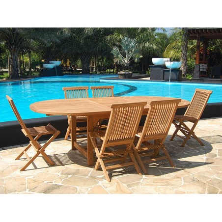 Mesa extensible y 6 sillas - 180x120x76h