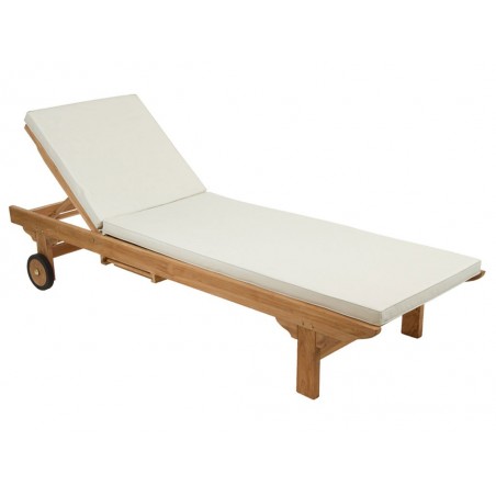 Tumbona de teca con cojín - 200x65x32h