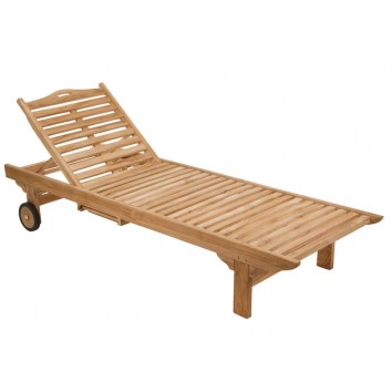 Tumbona de teca con cojín - 200x65x32h 2