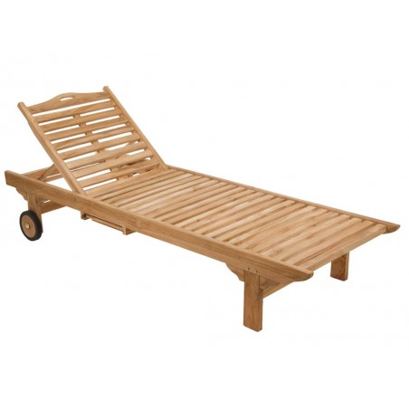 Tumbona de teca con cojín - 200x65x32h