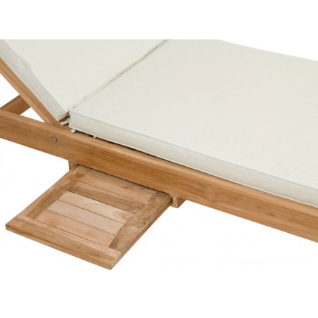 Tumbona de teca con cojín - 200x65x32h