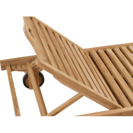 Tumbona de teca con cojín - 200x65x32h