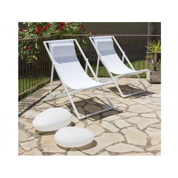 Sillón de jardín blanco - 60x100x93h
