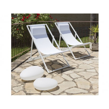 Sillón de jardín blanco - 60x100x93h
