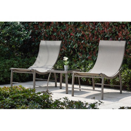 Jgo 3 piezas tumbonas marrones - 106x58x94h