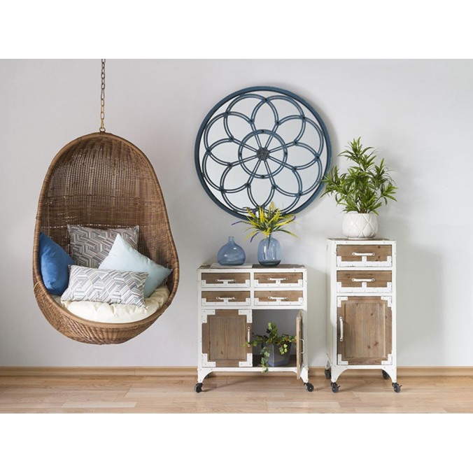 Canasto balancín cojín blanco - 85x75x190h