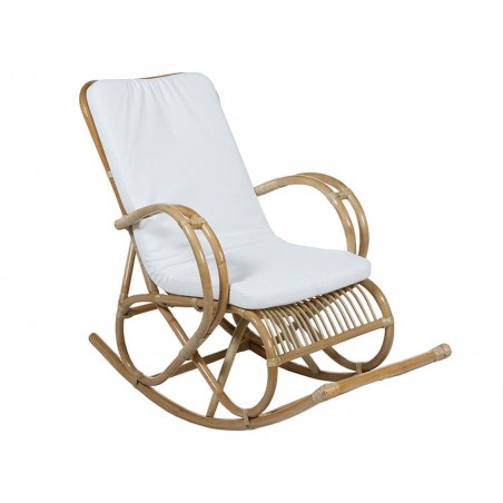Mecedora ratán con cojín - 136x70x95h