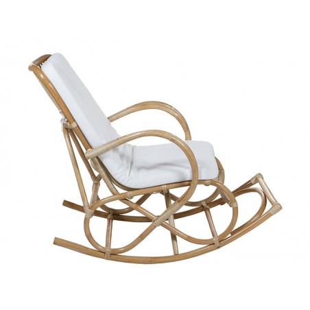 Mecedora ratán con cojín - 136x70x95h