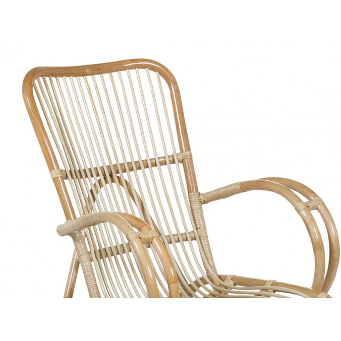 Mecedora ratán con cojín - 136x70x95h