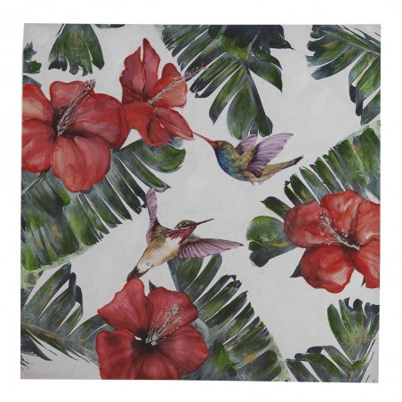 Lienzo impreso y retocado colibrís 100x100x3cm