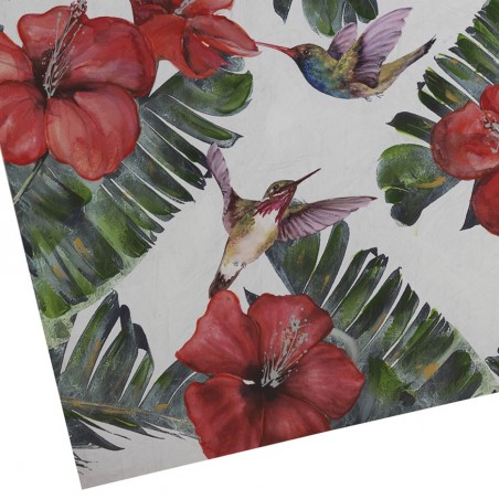 Lienzo impreso y retocado colibrís 100x100x3cm