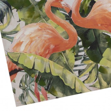 Lienzo flamencos impreso y retocado a mano - 100x100x3cm 2