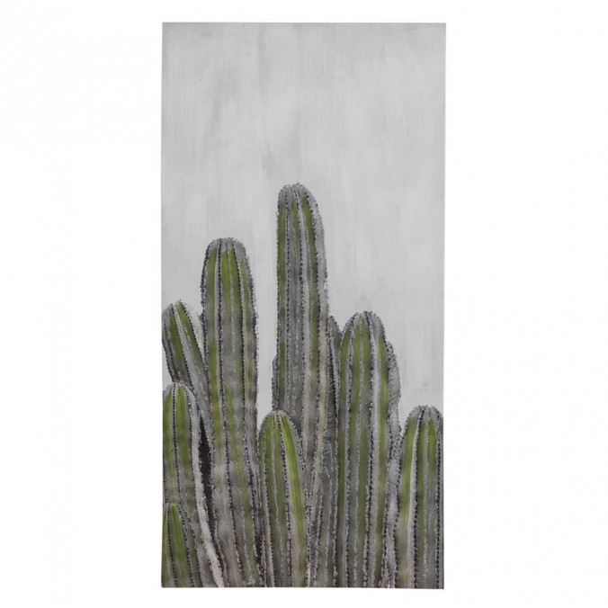 Lienzo Cactus I impreso y retocado a mano - 50x100x3cm