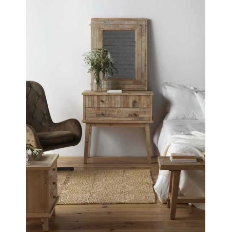 Espejo 70x90cm marco madera de abeto reciclada